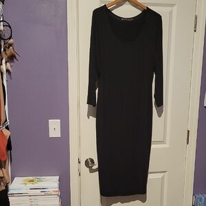 Fashion to Figure Black and Red Long Sleeve Bodycon Dress